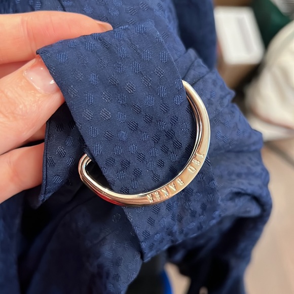 ✨TED BAKER✨ Marniee Asymmetrical D-Ring Belted Waist Midi Dress - Navy Blue - Picture 8 of 10